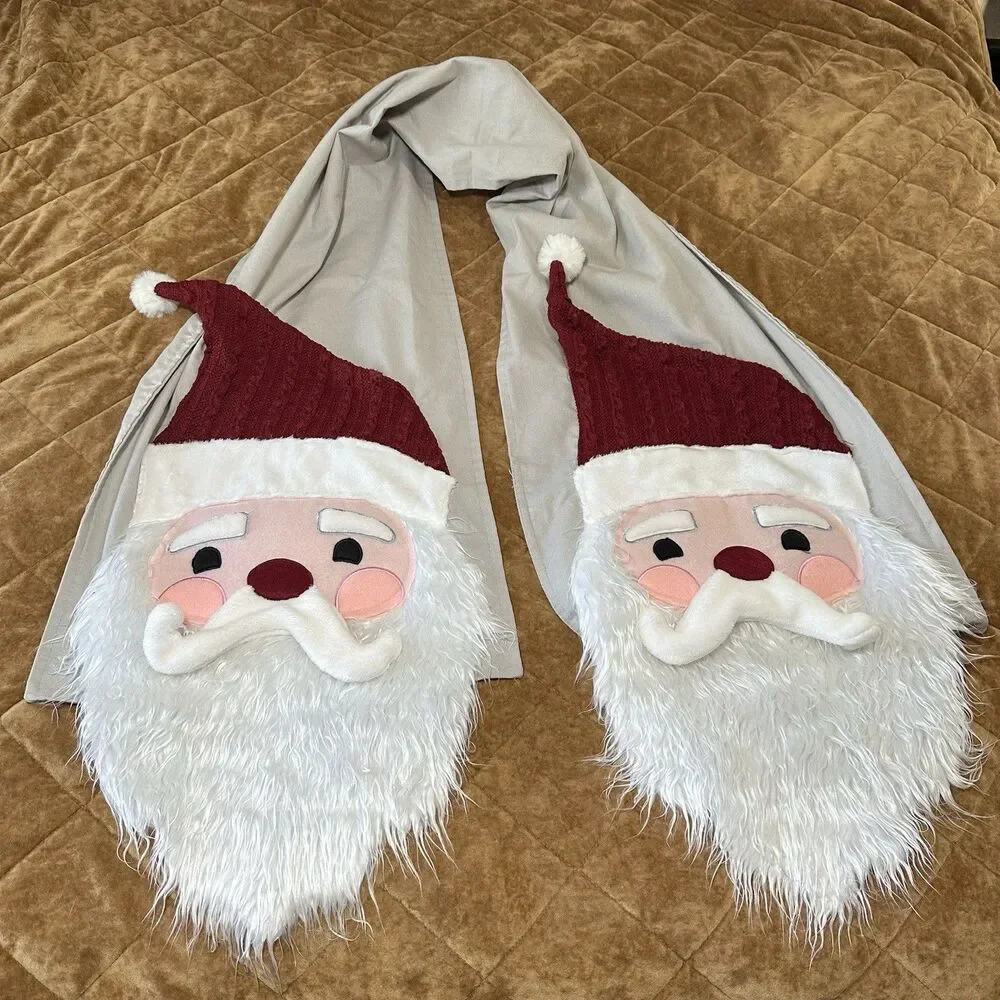 Christmas Table Runner Santa About 80”Long Isaac Mizrahi